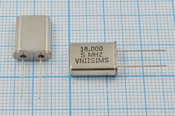 Кварцевый резонатор 18 МГц - 18000 HC49U S 15 30/-40~70C РПК01МД-6ВС 1Г