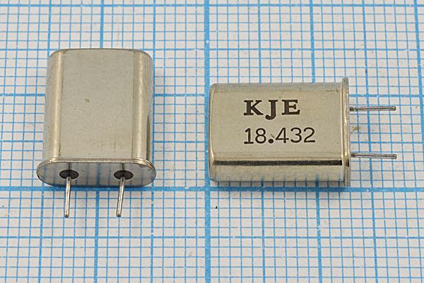 Кварцевый резонатор 18,432 МГц - 18432 HC49U 18 1Г 4мм (KJE)