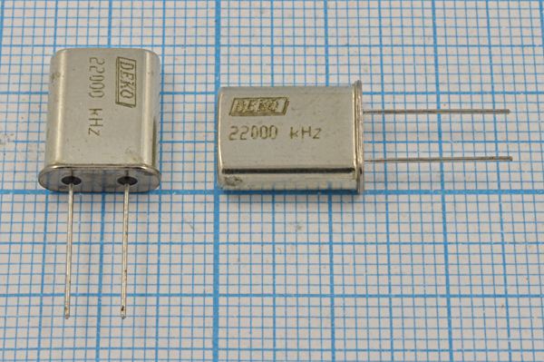Кварцевый резонатор 22 МГц - 22000 HC49U S 30 40/-40~70C РК374МД-8ВТ 1Г