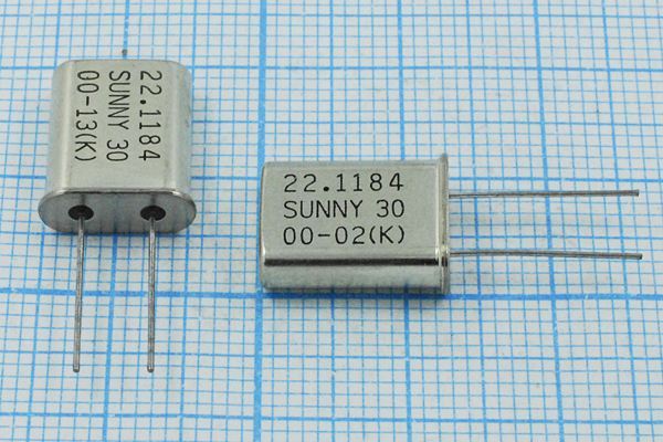 Кварцевый резонатор 22,1184 МГц - 22118,4 HC49U 30 SA[SUNNY] 1Г (SUNNY30)