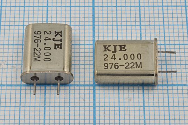Кварцевый резонатор 24 МГц - 24000 HC49U 20 1Г 4мм (KJE)