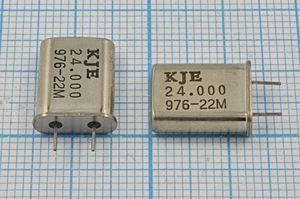 Кварцевый резонатор 24 МГц - 24000 HC49U 20 1Г 4мм (KJE) Кварцевый резонатор 24 МГц - 24000 HC49U 20 1Г 4мм (KJE)