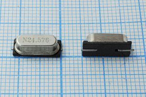 Кварцевый резонатор 24,576 МГц - 24576 SMD49S4 S 1Г (N)