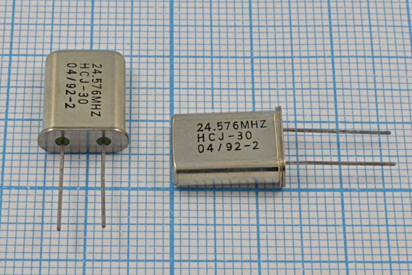 Кварцевый резонатор 24,576 МГц - 24576 HC49U 30 S[HC49U] 1Г (24.576MHz HCJ-30)