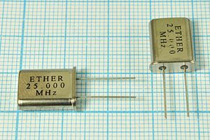 Кварцевый резонатор 25 МГц - 25000 HC49U 16 1Г (ETHER 25.000 MHz) Кварцевый резонатор 25 МГц - 25000 HC49U 16 1Г (ETHER 25.000 MHz)