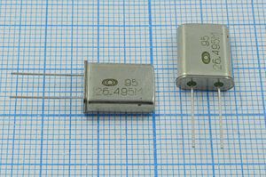 Кварцевый резонатор 26,495 МГц - 26495 HC49U 30 30/-10~60C РК367-01МД-8АС 3Г Кварцевый резонатор 26,495 МГц - 26495 HC49U 30 30/-10~60C РК367-01МД-8АС 3Г