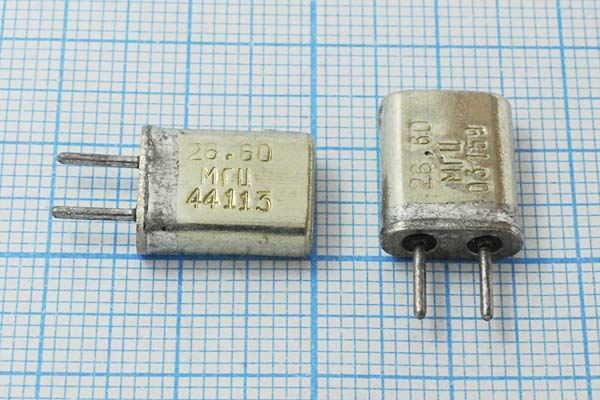 Кварцевый резонатор 26,6 МГц - 26600 HC25U РК169МА 3Г (26,60 МГЦ)