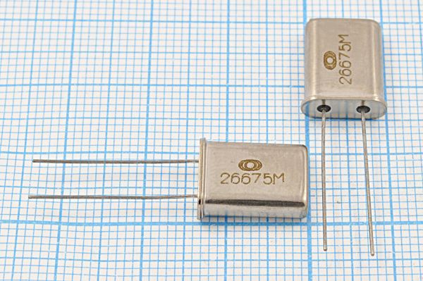 Кварцевый резонатор 26,675 МГц - 26675 HC49U S 30 30/-10~60C РК367-01МД-8АС 3Г
