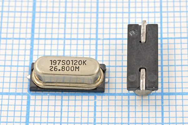 Кварцевый резонатор 26,8 МГц - 26800 SMD49S4 20 30 1Г (197S0120K 26,800M)