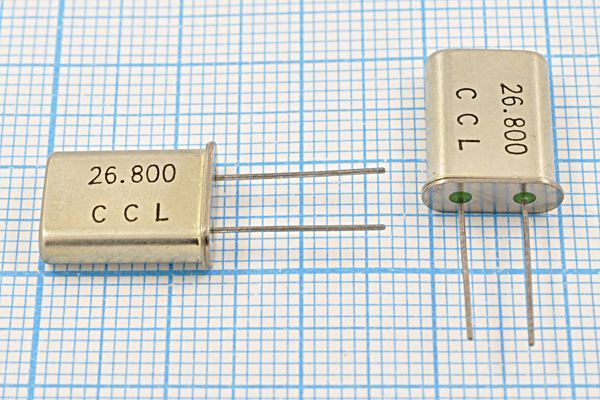 Кварцевый резонатор 26,8 МГц - 26800 HC49U 20 3Г (CCL 26.800)