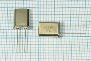 Кварцевый резонатор 26,87 МГц - 26870 HC49U S 15 30/-10~60C РПК01МД-6АС 3Г Кварцевый резонатор 26,87 МГц - 26870 HC49U S 15 30/-10~60C РПК01МД-6АС 3Г
