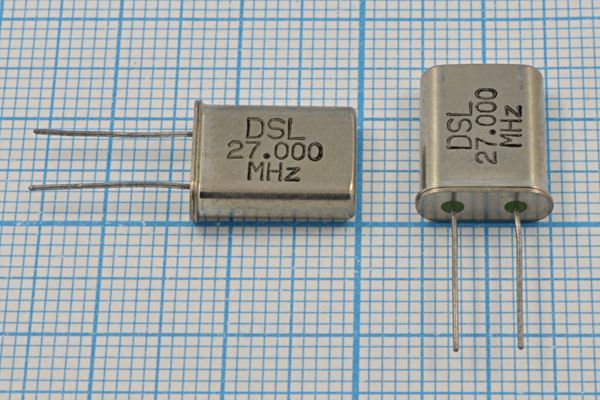 Кварцевый резонатор 27 МГц - 27000 HC49U 16 3Г (DSL)