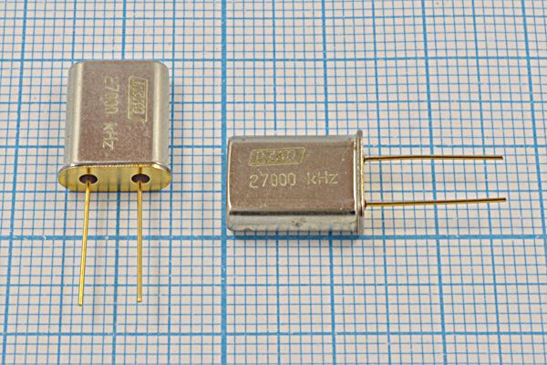 Кварцевый резонатор 27 МГц - 27000 HC49U 30 40/-40~70C РК374МД-8ВТ 1Г (DEKO