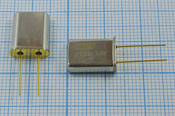 Кварцевый резонатор 27 МГц - 27000 HC49U 50 40/-10~60C РК374МД-9АТ 1Г (DEKO