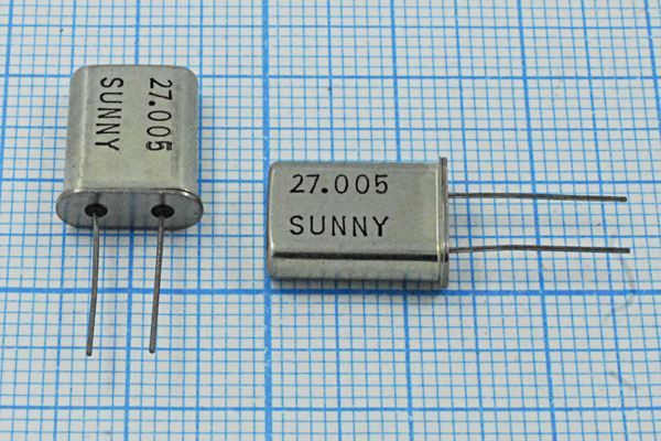 Кварцевый резонатор 27,005 МГц - 27005 HC49U S SA[SUNNY] 3Г (27.005 SUNNY)