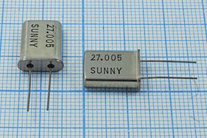 Кварцевый резонатор 27,005 МГц - 27005 HC49U S SA[SUNNY] 3Г (27.005 SUNNY)