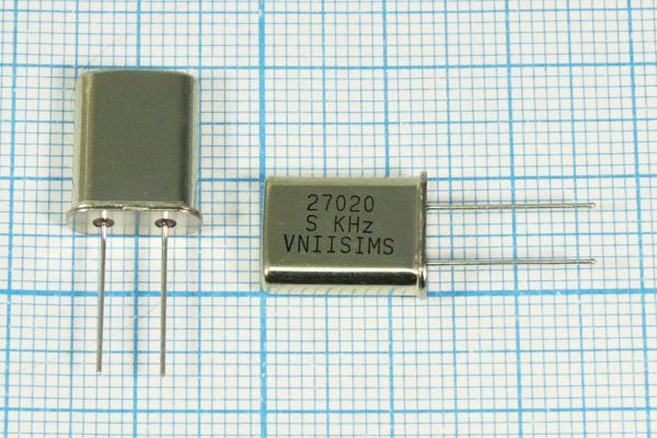 Кварцевый резонатор 27,02 МГц - 27020 HC49U S 15 30/-40~70C РПК01МД-6ВС 3Г