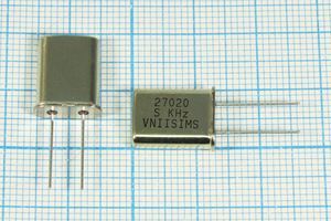 Кварцевый резонатор 27,02 МГц - 27020 HC49U S 15 30/-40~70C РПК01МД-6ВС 3Г