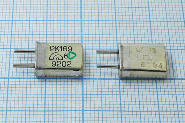 Кварцевый резонатор 27,12 МГц - 27120 HC25U 30 40/-10~60C РК169МА-8АТ 3Г
