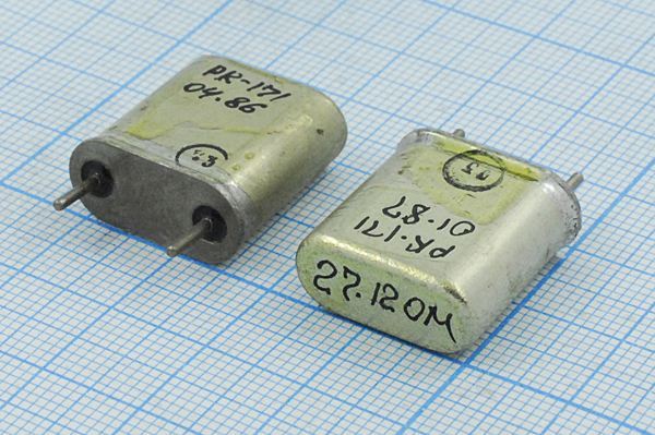 Кварцевый резонатор 27,12 МГц - 27120 HC6U РК171БА 3Г