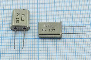 Кварцевый резонатор 27,13 МГц - 27130 HC49U 16 3Г (FIL)