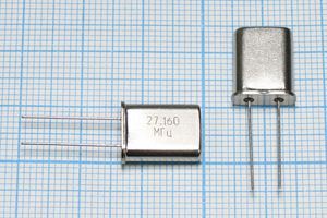 Кварцевый резонатор 27,16 МГц - 27160 HC49U S 15 30/-40~70C РПК01МД-6ВС 3Г