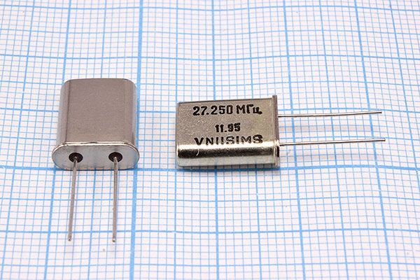Кварцевый резонатор 27,25 МГц - 27250 HC49U 30 20 30/-10~60C РПК01МД-7АС 3Г