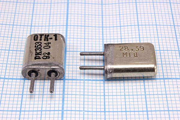 Кварцевый резонатор 28,391 МГц - 28391 HC25U РК353МА 3Г (28,39МГЦ РК353)