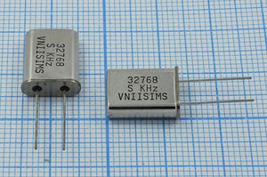 Кварцевый резонатор 32,768 МГц - 32768 HC49U S 15 30/-40~70C РПК01МД-6ВС 3Г