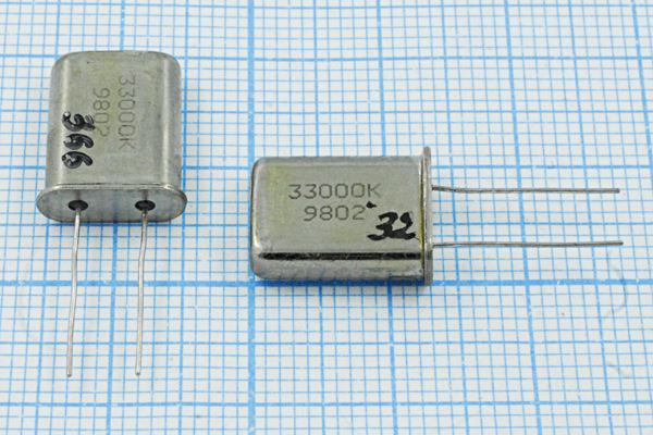 Кварцевый резонатор 33 МГц - 33000 HC49U S МД 1Г (33000К)