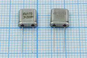 Кварцевый резонатор 34,368 МГц - 34368 UM5 РК419МН 1Г (419 34368К)