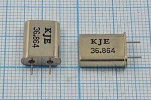 Кварцевый резонатор 36,864 МГц - 36864 HC49U 20 3Г 5мм (KJE)
