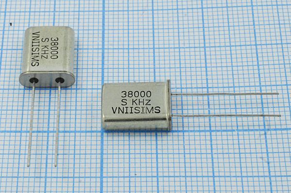 Кварцевый резонатор 38 МГц - 38000 HC49U S 15 30/-40~70C РПК01МД-6ВС 3Г