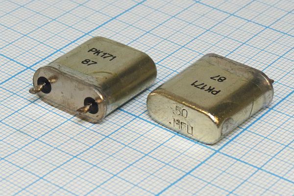 Кварцевый резонатор 50 МГц - 50000 БВ 15 15/-10~60C РК171БВ-6АН 3Г