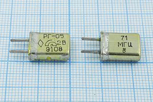 Кварцевый резонатор 71 МГц - 71000 HC25U РГ05МА 5Г Кварцевый резонатор 71 МГц - 71000 HC25U РГ05МА 5Г