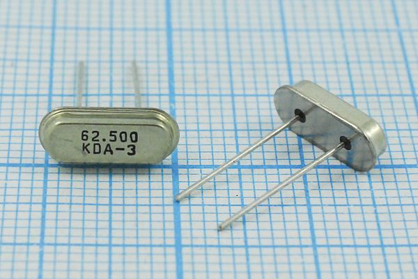 Кварцевый резонатор 62,5 МГц - 62500 HC49S2 13 20 3Г (KDA-3)