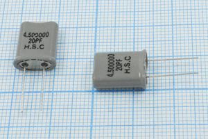 Кварцевый резонатор 4,5 МГц - 4500 HC49U 20 20 1Г +SL (HSC20PF)