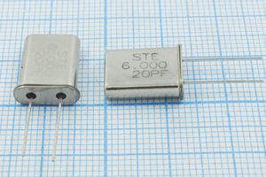 Кварцевый резонатор 6 МГц - 6000 HC49U 20 30 49U[STE] 1Г (STE6.000 20PF)