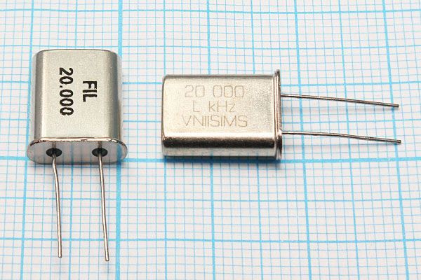 Кварцевый резонатор 20 МГц - 20000 HC49U 16 РПК01МД 3Г (20.000L kHz)