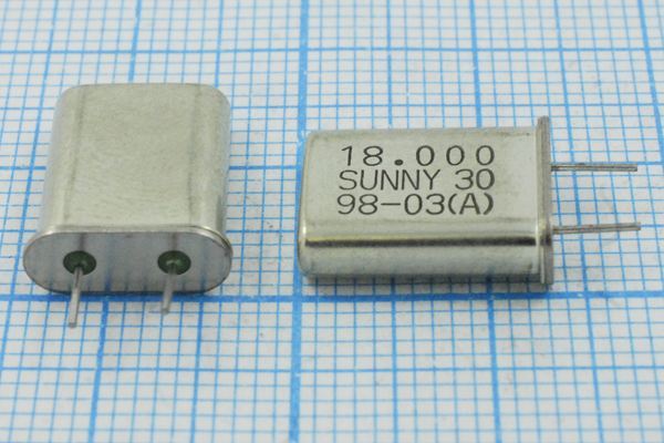 Кварцевый резонатор 18 МГц - 18000 HC49U 30 SA[SUNNY] 1Г 4мм (SUNNY 30)