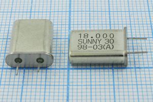 Кварцевый резонатор 18 МГц - 18000 HC49U 30 SA[SUNNY] 1Г 4мм (SUNNY 30)