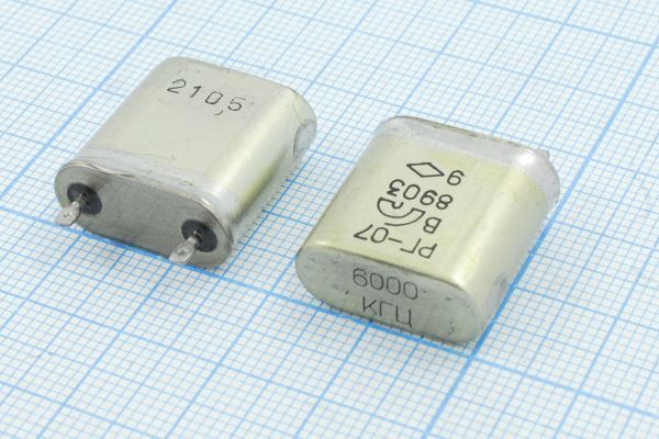 Кварцевый резонатор 6 МГц - 6000 БВ S 15 40/-60~85C РГ07БВ-6ДТ 1Г