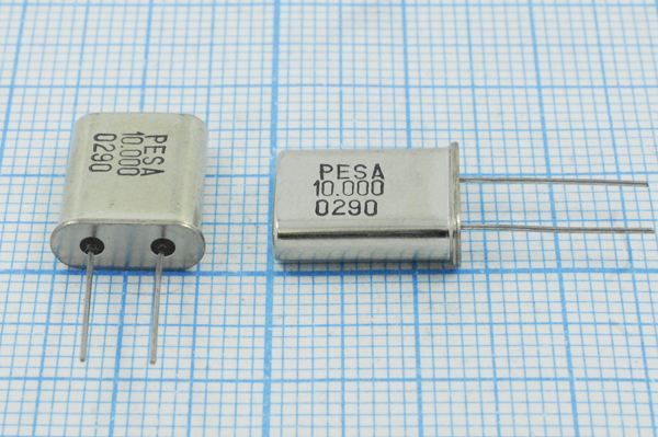 Кварцевый резонатор 10 МГц - 10000 HC49U 20 20 20/-10~60C 1Г (PESA10.000)