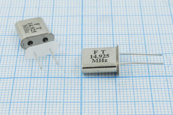 Кварцевый резонатор 14,925 МГц - 14925 HC49U1 S 30 30/-20~70C T[HC-49T] 1Г +IS