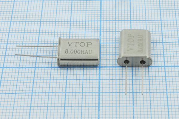 Кварцевый резонатор 8 МГц - 8000 HC49U 32 1Г (VTOP)