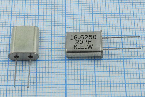 Кварцевый резонатор 16,625 МГц - 16625 HC49U 20 1Г (KEW)