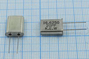 Кварцевый резонатор 16,625 МГц - 16625 HC49U 20 1Г (KEW)