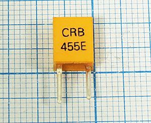 Кварцевый резонатор 0,455 МГц - 455 C07x4x09P2 3000 3000/-20~80C CRB455E 2P-2