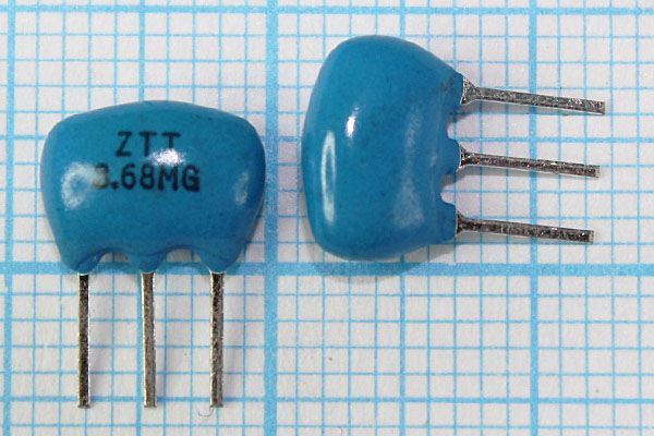 Кварцевый резонатор 3,68 МГц - 3680 C09x5x07P3 30 5000 ZTT3,68MG 3P