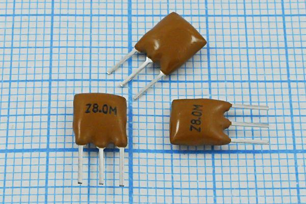 Кварцевый резонатор 8 МГц - 8000 C07x3x08P3 30 5000 ZTT8,0MG 3P (Z8.0M)